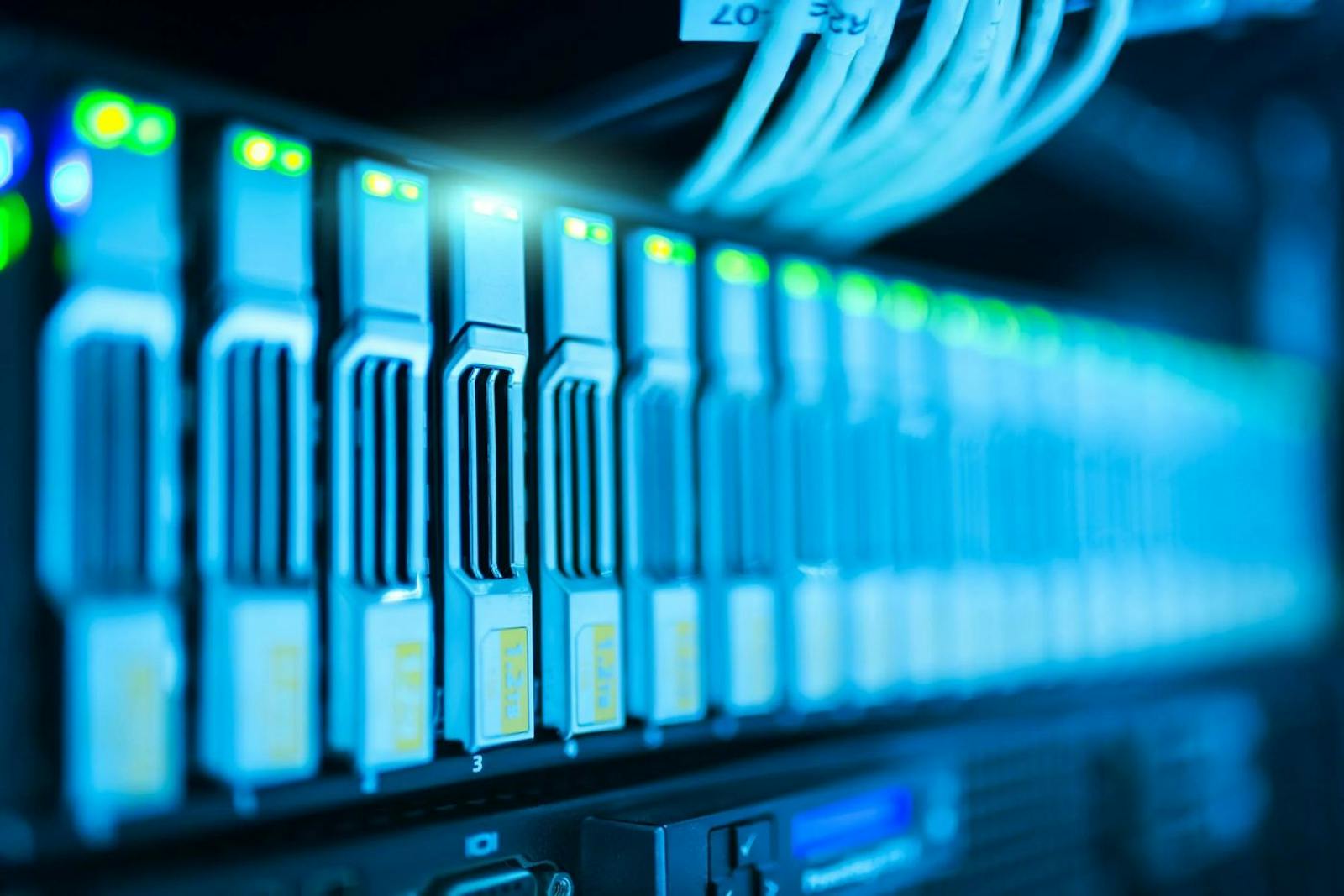 Network cables connected to cloud infrastructure
